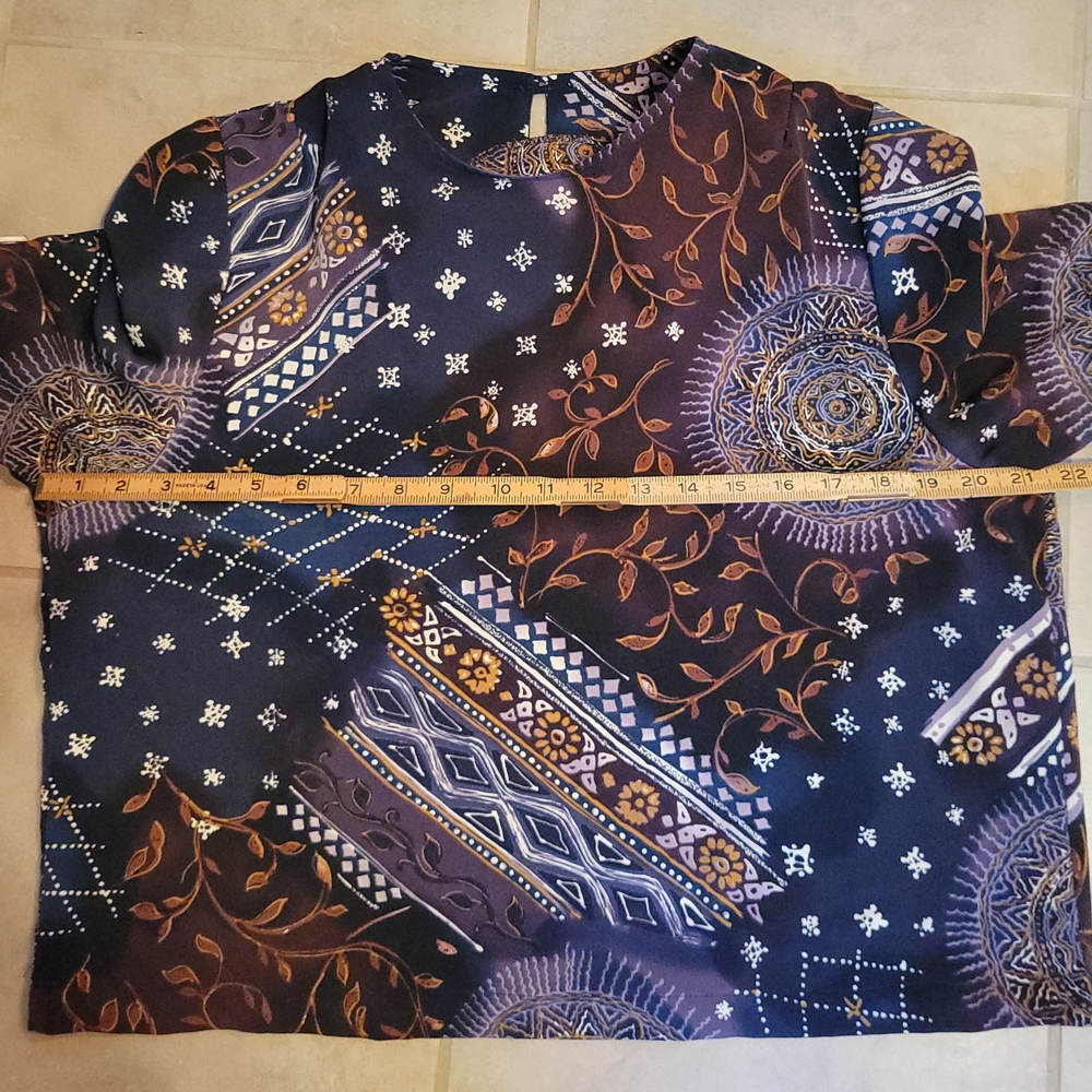 BonWorth Women's Blouse - Black and Purple with Brown Accents - Picture 7 of 8